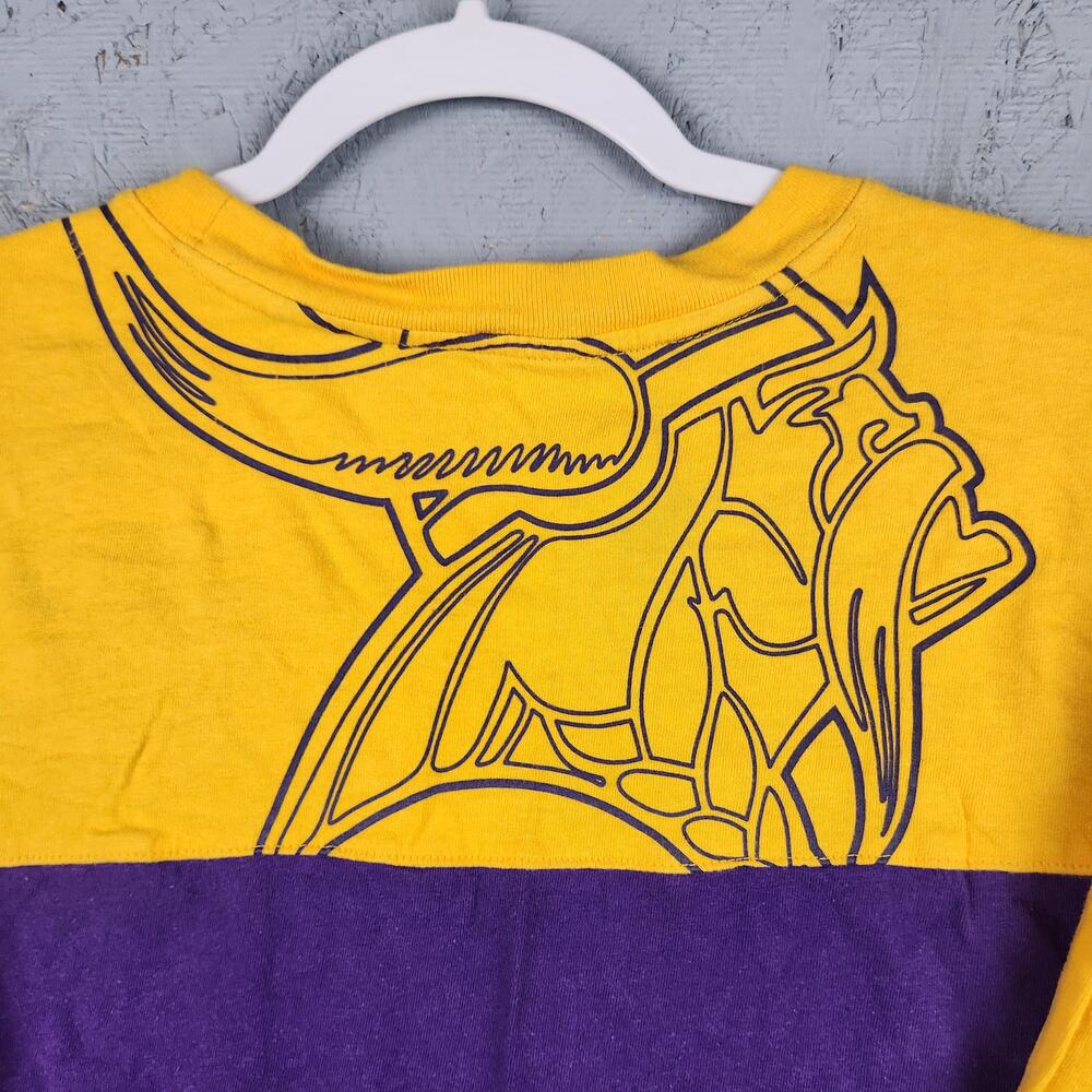 Minnesota Vikings Shirt Mens XL Purple Gold NFL Football Reebok Colorblock Logo